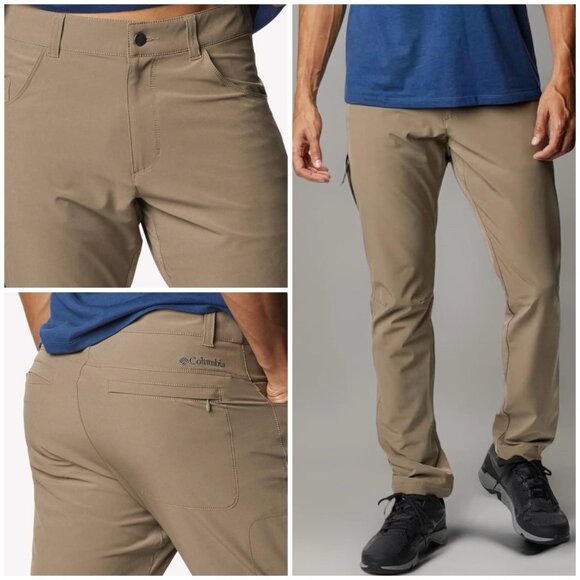 Columbia Mens Omni-Shield Outdoor Elements Stretch Hiking pants khaki 38x29 - Picture 1 of 9